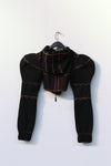Windowsen corset pad shoulder sweater PS23T003 black